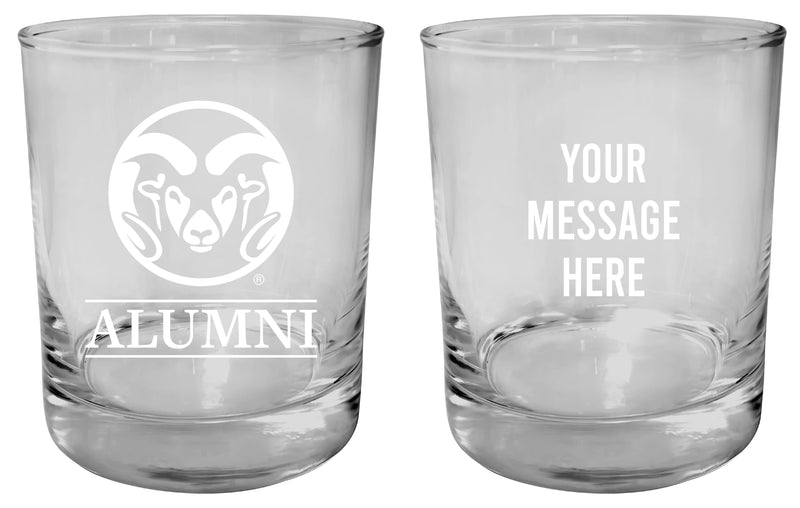 Colorado State Rams Customizable 11 oz Round College Whiskey Glass – Officially Licensed Engraved Design Alumni