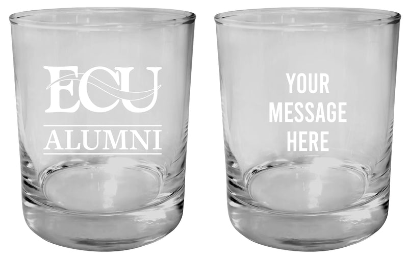 East Central University Tigers Customizable 11 oz Round College Whiskey Glass – Officially Licensed Engraved Design Alumni