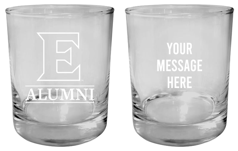 Elon University Customizable 11 oz Round College Whiskey Glass – Officially Licensed Engraved Design Alumni