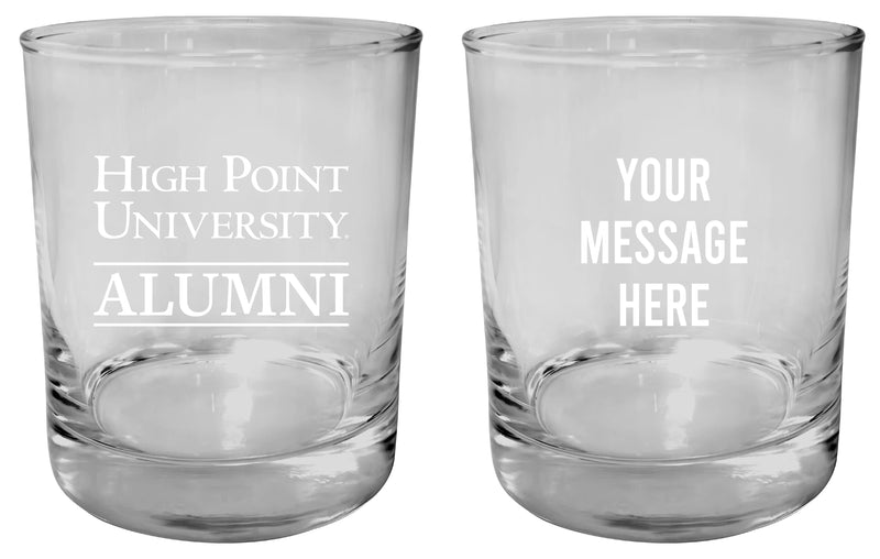 High Point University Customizable 11 oz Round College Whiskey Glass – Officially Licensed Engraved Design Alumni