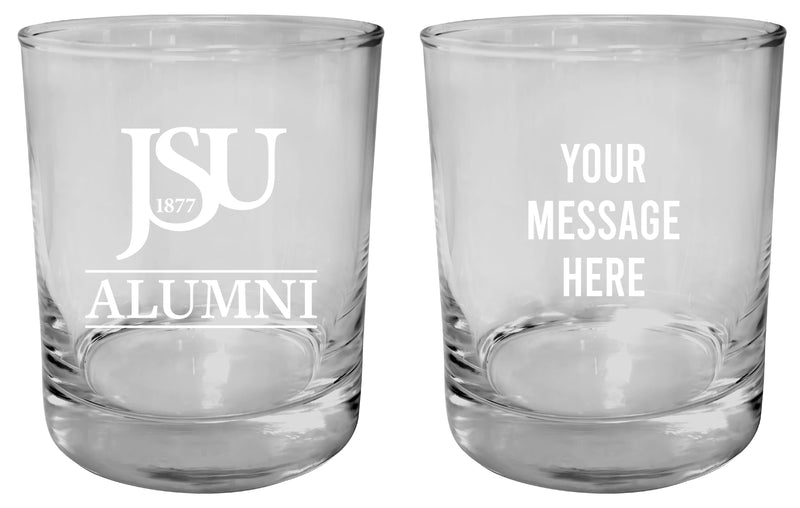 Jackson State University Customizable 11 oz Round College Whiskey Glass – Officially Licensed Engraved Design Alumni