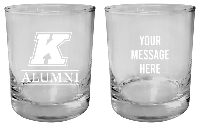 Kent State University Customizable 11 oz Round College Whiskey Glass – Officially Licensed Engraved Design Alumni