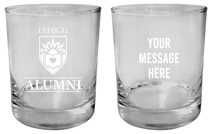 Lehigh University Mountain Hawks Customizable 11 oz Round College Whiskey Glass – Officially Licensed Engraved Design Alumni