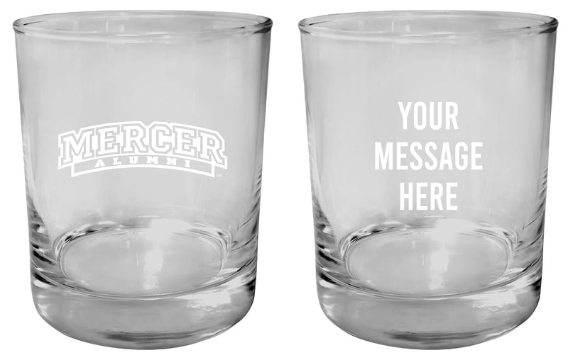 Mercer University Customizable 11 oz Round College Whiskey Glass – Officially Licensed Engraved Design Alumni