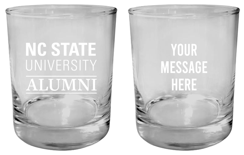 NC State Wolfpack Customizable 11 oz Round College Whiskey Glass – Officially Licensed Engraved Design Alumni