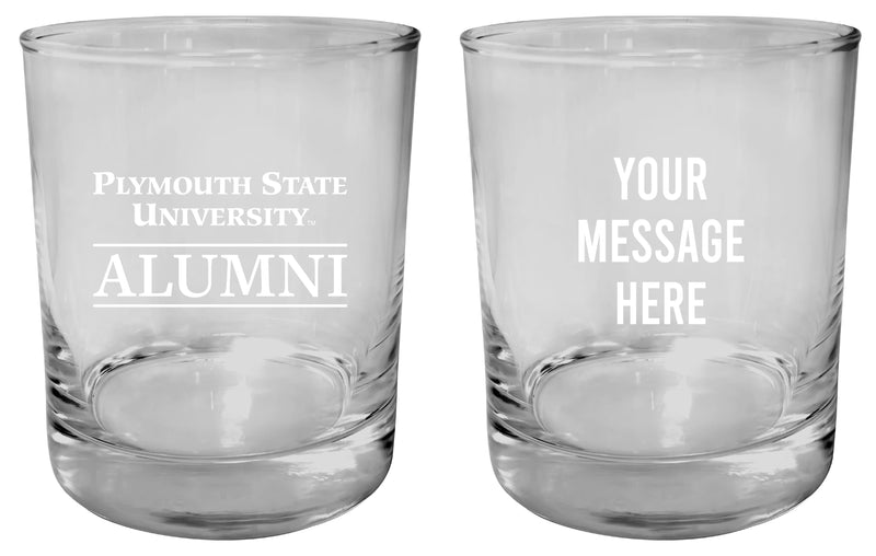 Plymouth State University Customizable 11 oz Round College Whiskey Glass – Officially Licensed Engraved Design Alumni