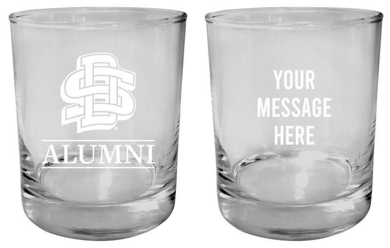 South Dakota State Jackrabbits Customizable 11 oz Round College Whiskey Glass – Officially Licensed Engraved Design Alumni