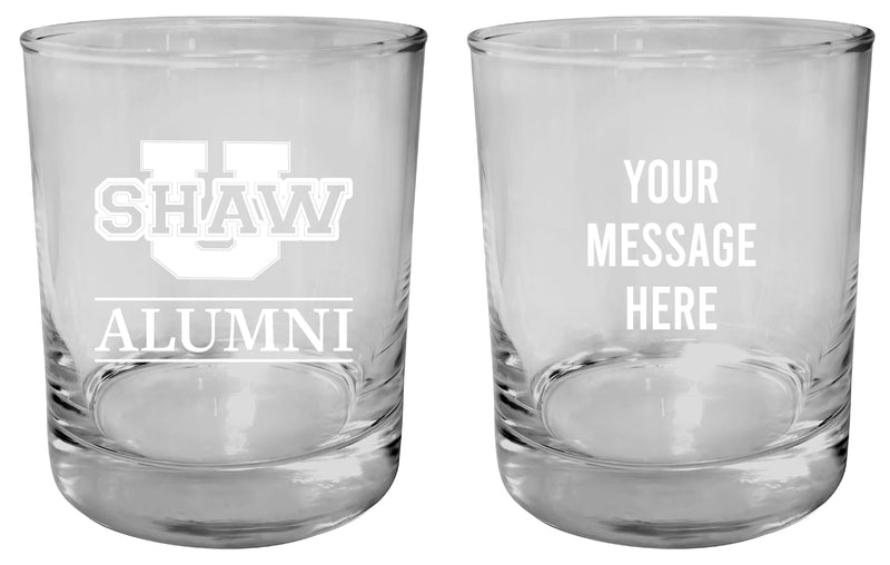 Shaw University Bears Customizable 11 oz Round College Whiskey Glass – Officially Licensed Engraved Design Alumni