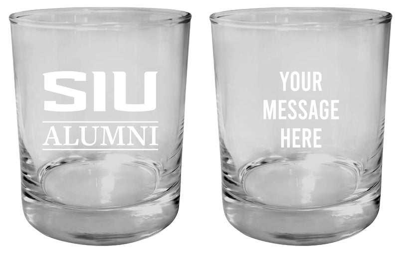 Southern Illinois Salukis Customizable 11 oz Round College Whiskey Glass – Officially Licensed Engraved Design Alumni