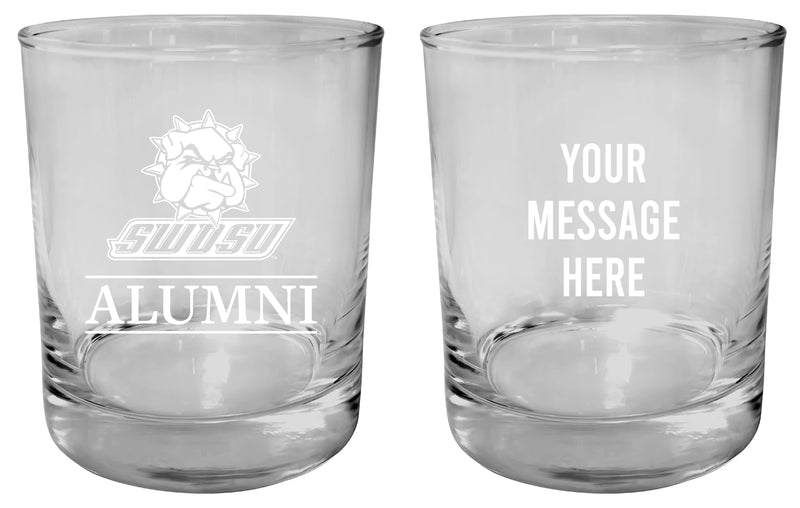 Southwestern Oklahoma State University Customizable 11 oz Round College Whiskey Glass – Officially Licensed Engraved Design Alumni