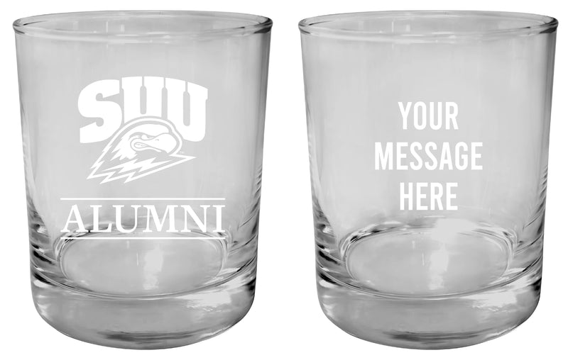 Southern Utah University Customizable 11 oz Round College Whiskey Glass – Officially Licensed Engraved Design Alumni
