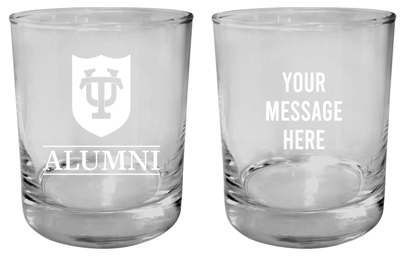 Tulane University Green Wave Customizable 11 oz Round College Whiskey Glass – Officially Licensed Engraved Design Alumni
