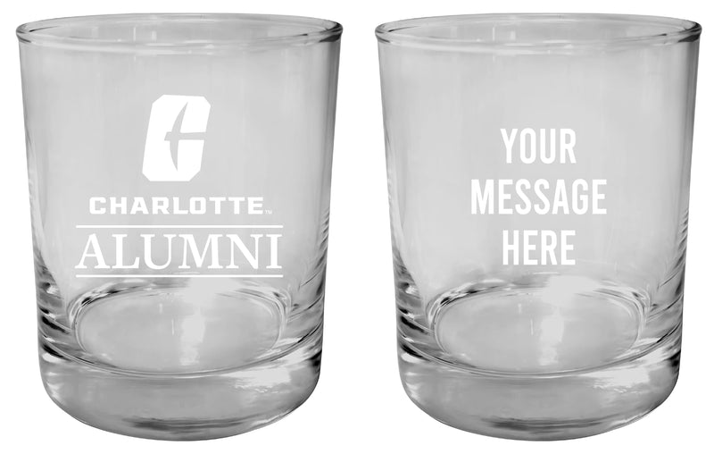 North Carolina Charlotte Forty-Niners Customizable 11 oz Round College Whiskey Glass – Officially Licensed Engraved Design Alumni