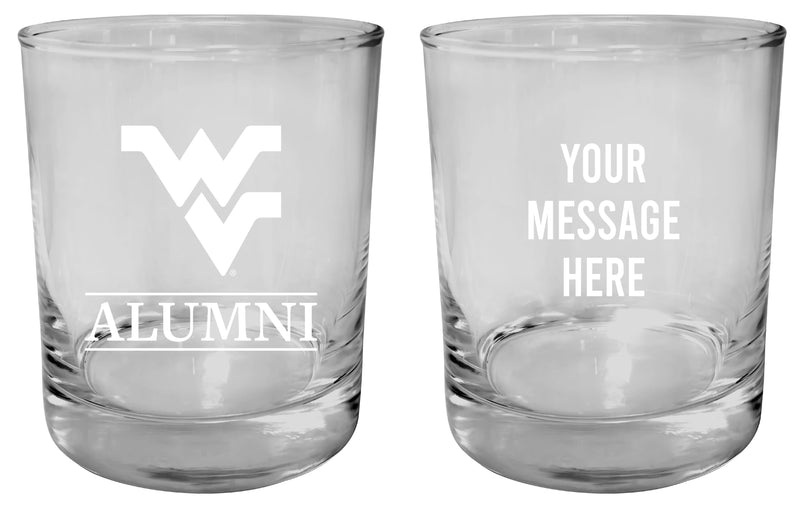 West Virginia Mountaineers Customizable 11 oz Round College Whiskey Glass – Officially Licensed Engraved Design Alumni