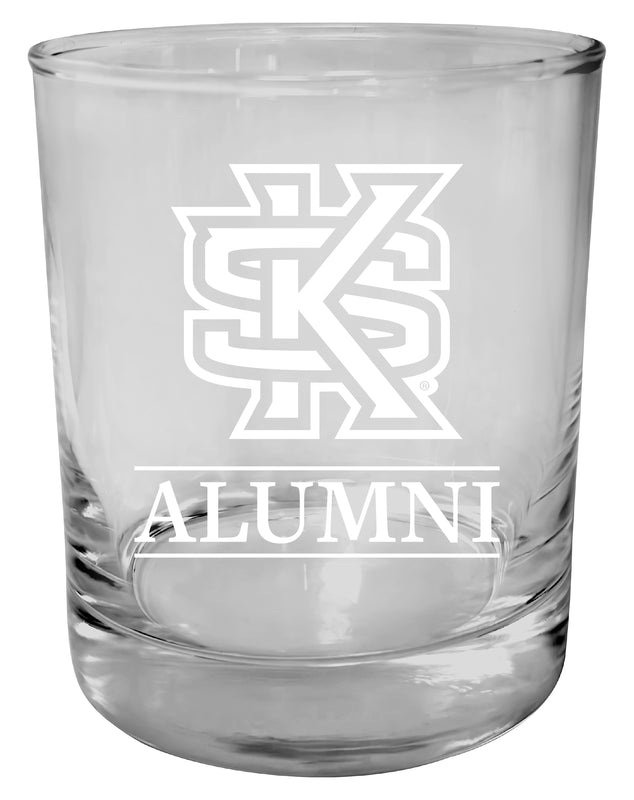 Kennesaw State University 11 oz Round Whiskey Glass – Officially Licensed Engraved Alumni Design 