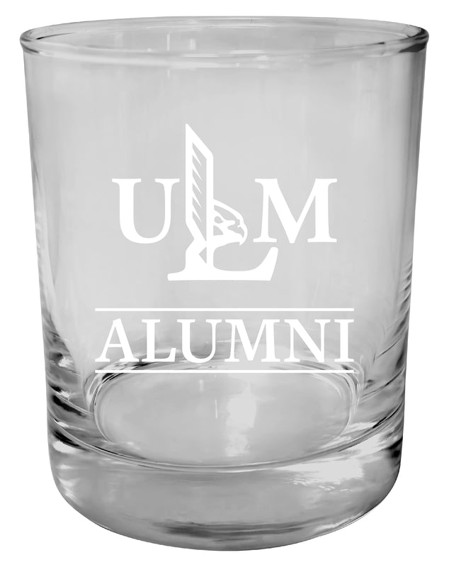 University of Louisiana Monroe 11 oz Round Whiskey Glass – Officially Licensed Engraved Alumni Design 