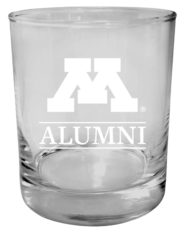 Minnesota Gophers 11 oz Round Whiskey Glass – Officially Licensed Engraved Alumni Design 
