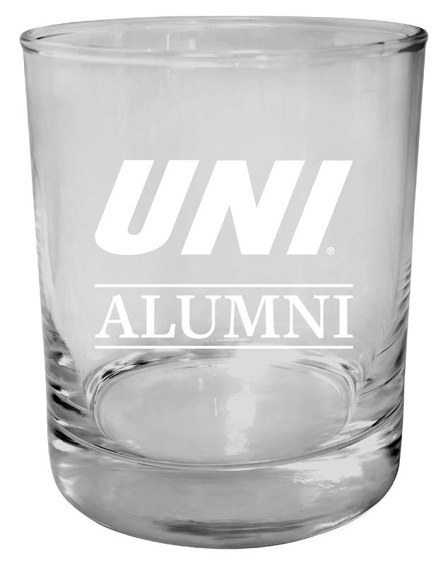 Northern Iowa Panthers 11 oz Round Whiskey Glass – Officially Licensed Engraved Alumni Design 