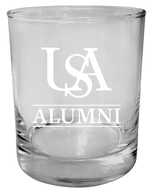 University of South Alabama 11 oz Round Whiskey Glass – Officially Licensed Engraved Alumni Design 