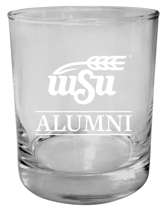 Wichita State Shockers 11 oz Round Whiskey Glass – Officially Licensed Engraved Alumni Design 