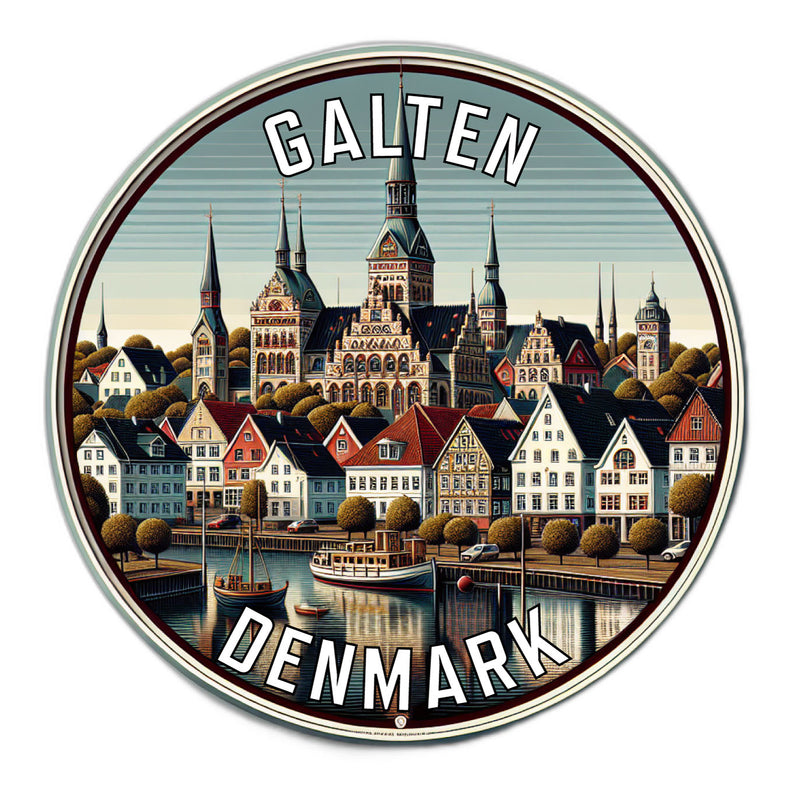 Galten Denmark Souvenir Die Cut Flat Magnet 3-Inch