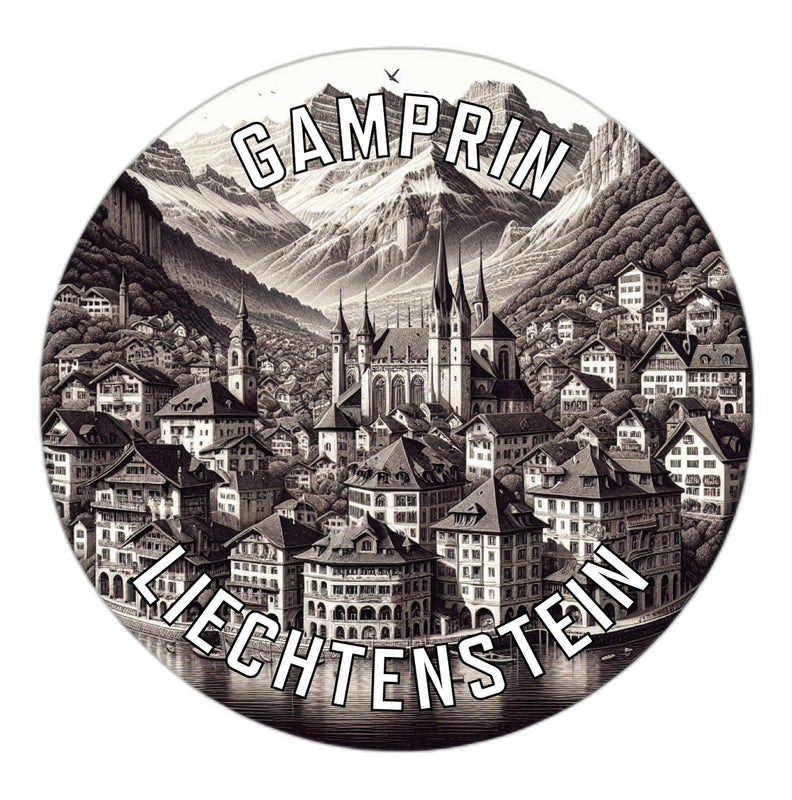 Gamprin Liechtenstein Souvenir Die Cut Flat Magnet 6-Inch