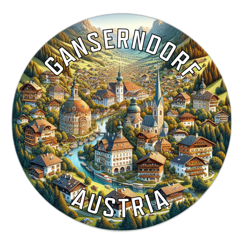Ganserndorf Austria Souvenir Die Cut Flat Magnet 2-Inch