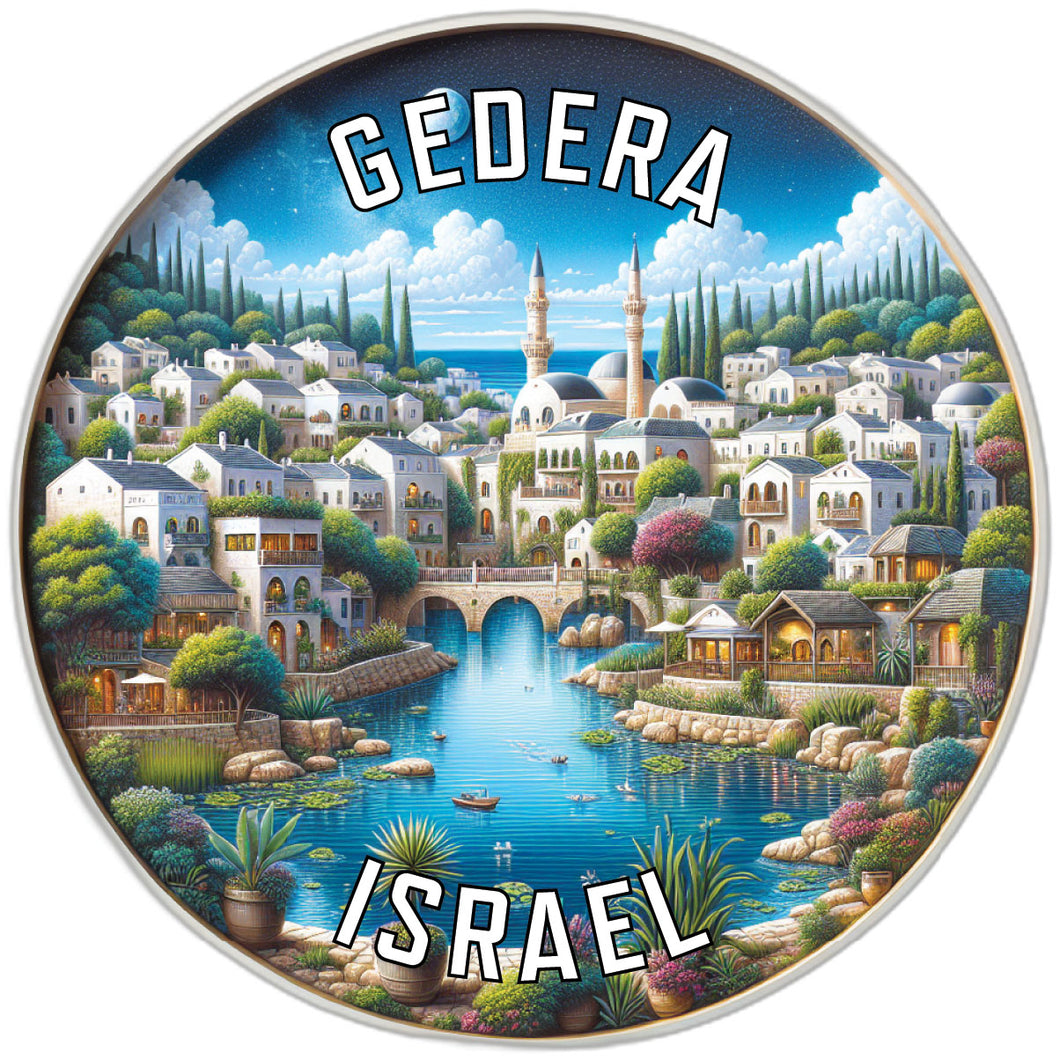 Gedera Israel Souvenir Die Cut Flat Magnet 2-Inch