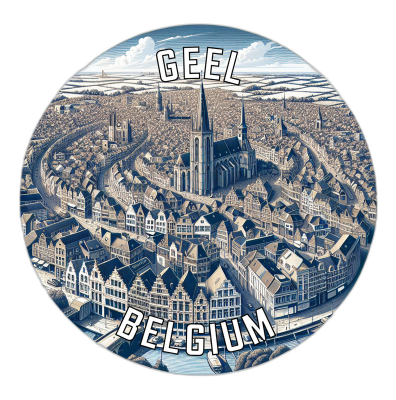 Geel Belgium Souvenir Die Cut Flat Magnet 2-Inch