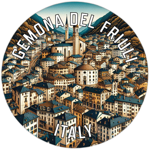 Gemona del Friuli Italy Souvenir Die Cut Flat Magnet 6-Inch