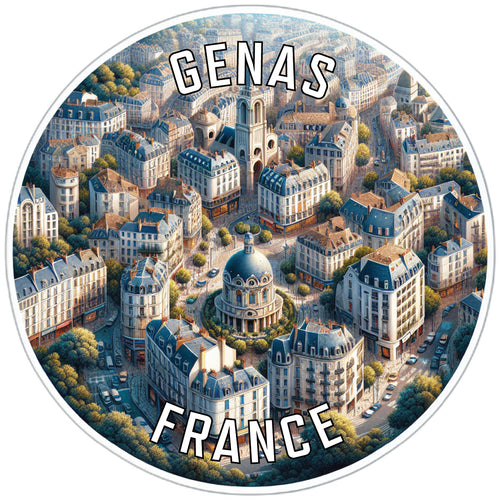 Genas France Souvenir Vinyl Decal Sticker 6-Inch