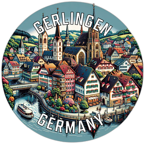 Gerlingen Germany Souvenir Die Cut Flat Magnet 6-Inch