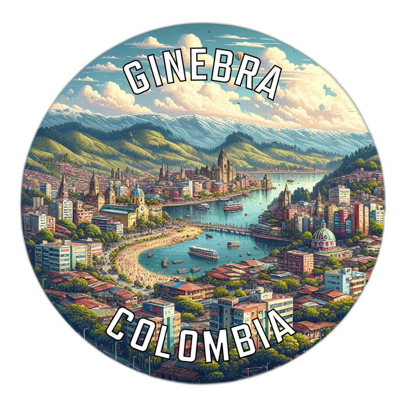 Ginebra Colombia Souvenir Die Cut Flat Magnet 2-Inch