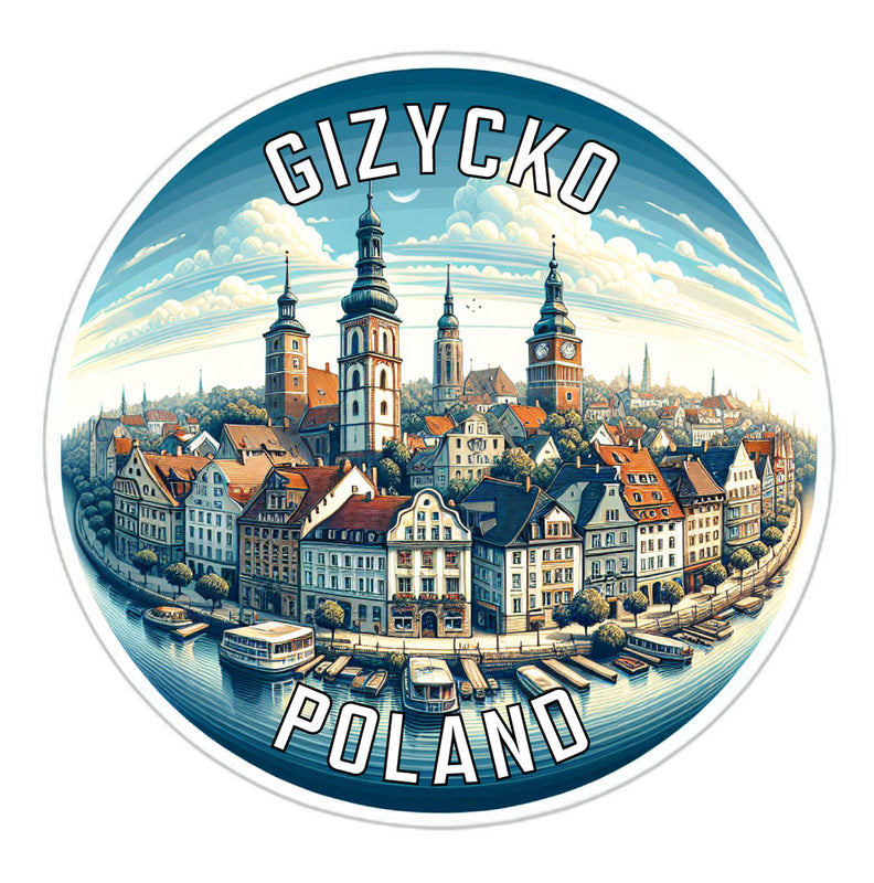 Gizycko Poland Souvenir Die Cut Flat Magnet 2-Inch