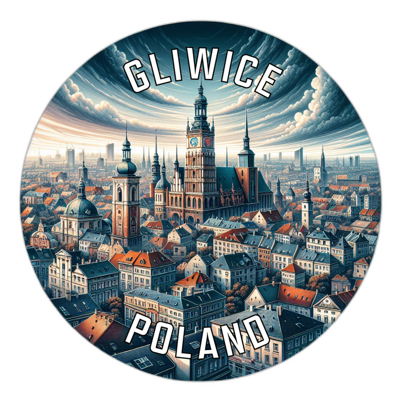 Gliwice Poland Souvenir Die Cut Flat Magnet 2-Inch