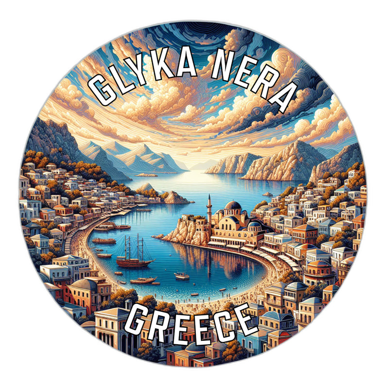 Glyka Nera Greece Souvenir Vinyl Decal Sticker 6-Inch