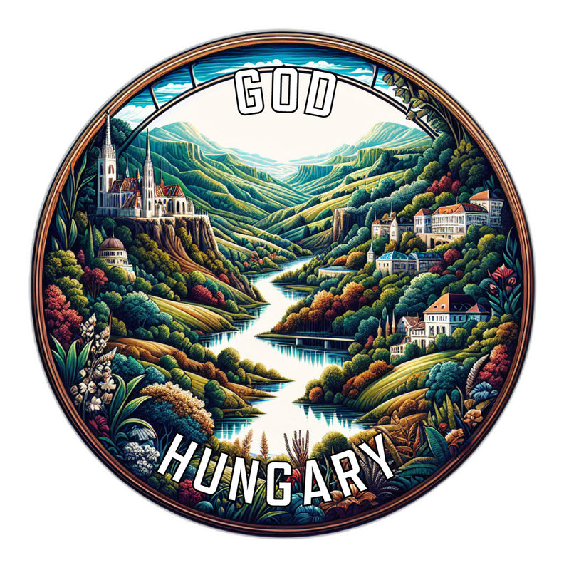 God Hungary Souvenir Die Cut Flat Magnet 2-Inch