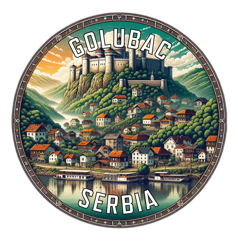 Golubac Serbia Souvenir Die Cut Flat Magnet 2-Inch