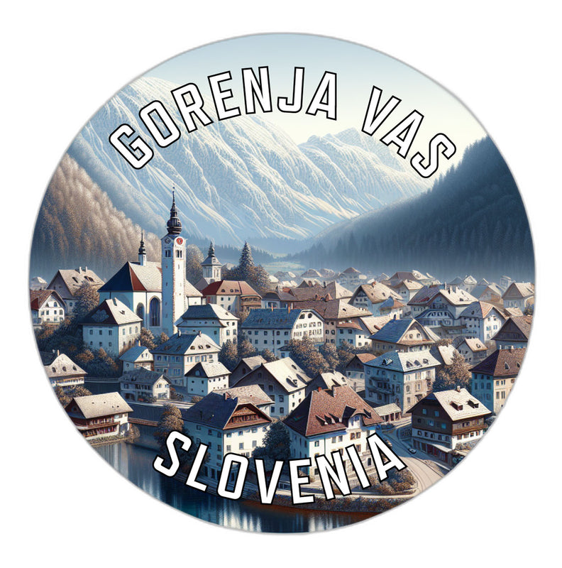 Gorenja Vas Slovenia Souvenir Die Cut Flat Magnet 2-Inch