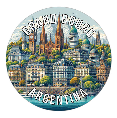 Grand Bourg Argentina Souvenir Die Cut Flat Magnet 6-Inch
