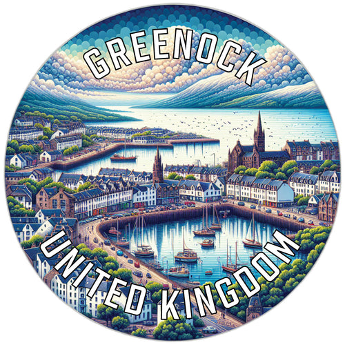 Greenock United Kingdom Souvenir Die Cut Flat Magnet 2-Inch