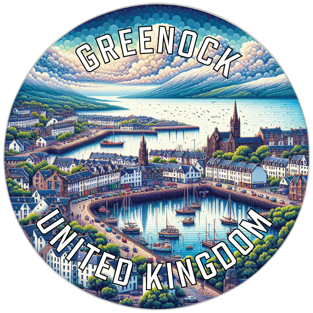 Greenock United Kingdom Souvenir Die Cut Flat Magnet 2-Inch