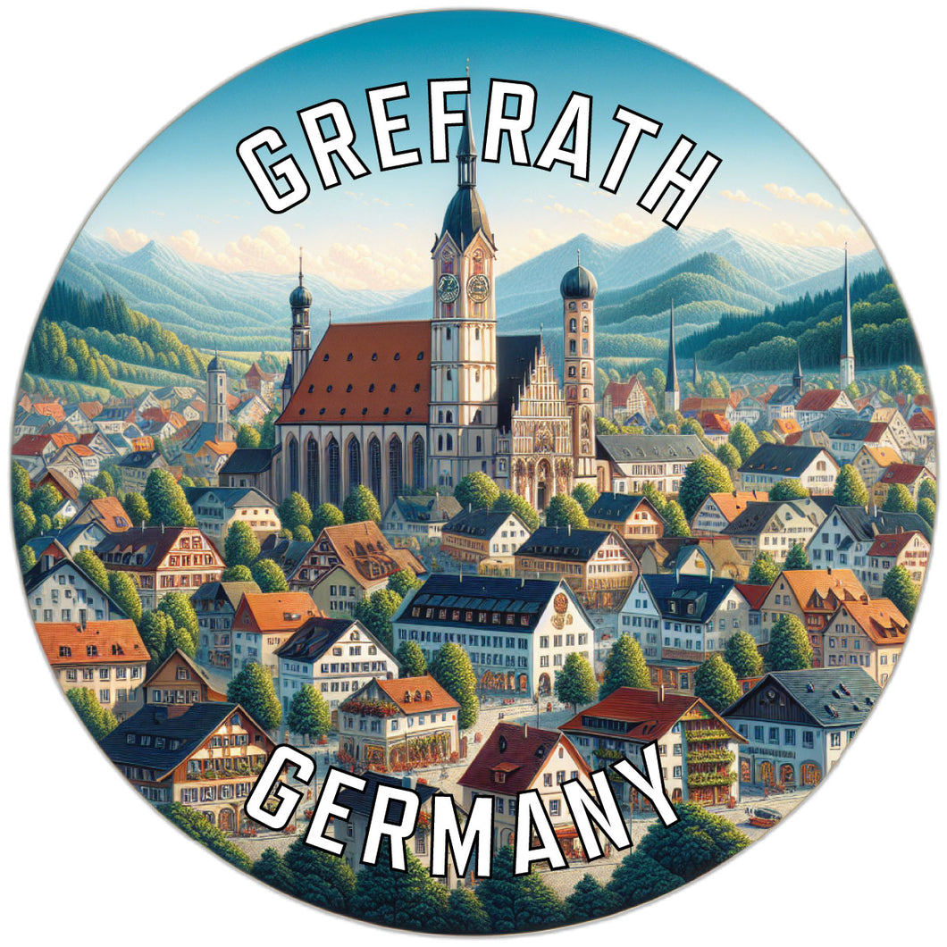 Grefrath Germany Souvenir Die Cut Flat Magnet 2-Inch