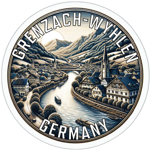 Grenzach Wyhlen Germany Souvenir Die Cut Flat Magnet 6-Inch