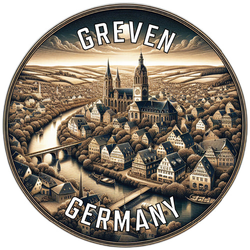 Greven Germany Souvenir Die Cut Flat Magnet 2-Inch
