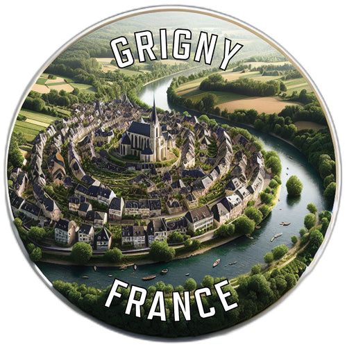 Grigny France Souvenir Die Cut Flat Magnet 2-Inch