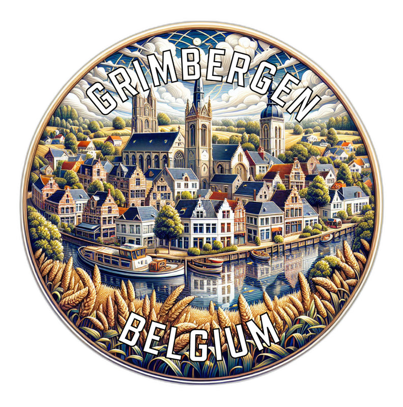 Grimbergen Belgium Souvenir Die Cut Flat Magnet 2-Inch