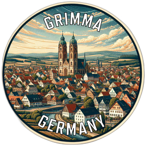Grimma Germany Souvenir Die Cut Flat Magnet 6-Inch
