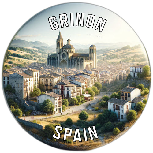 Grinon Spain Souvenir Die Cut Flat Magnet 3-Inch