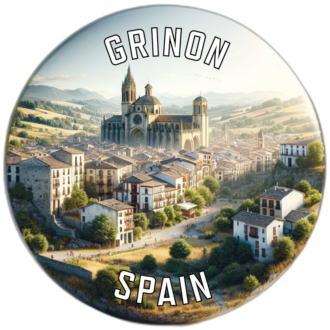 Grinon Spain Souvenir Die Cut Flat Magnet 3-Inch